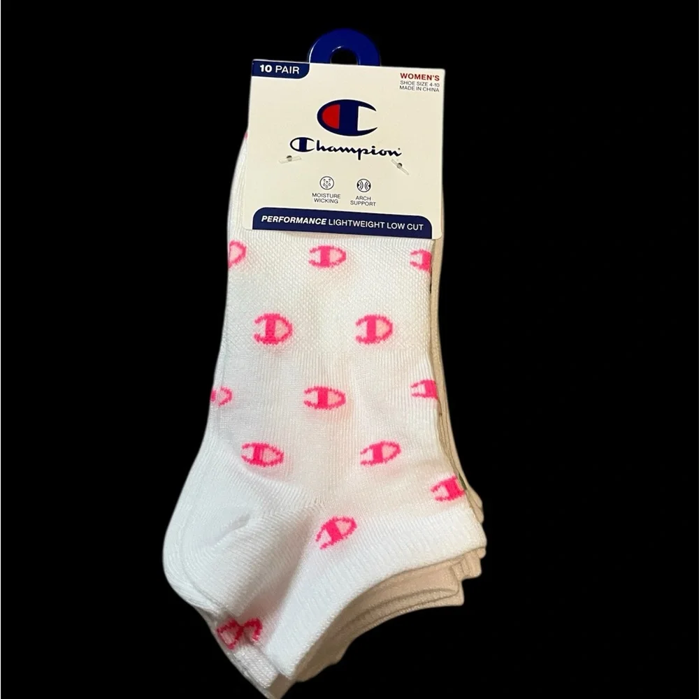 🆕 Champion Women's Performance Low-Cut Athletic Socks 10 Pack